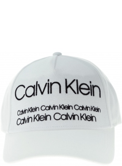 BIAŁA Logowana CZAPKA CALVIN KLEIN INDUSTRIAL OIQUE BA K50K504473 107