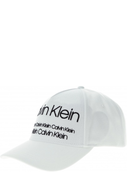BIAŁA Logowana CZAPKA CALVIN KLEIN INDUSTRIAL OIQUE BA K50K504473 107