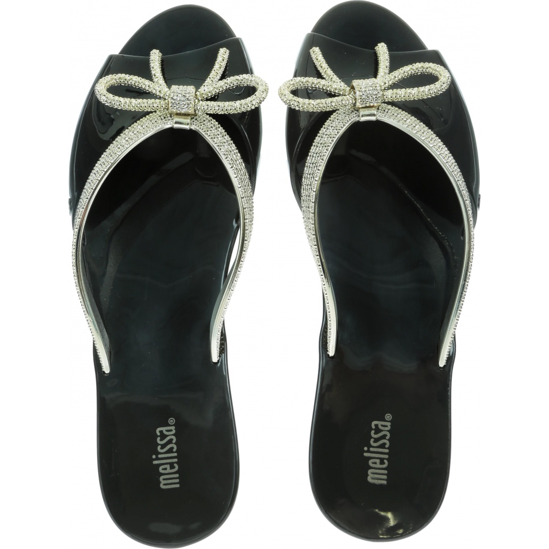 Czarne Klapki MELISSA Ela Chrome 32498 50919 - Japonki