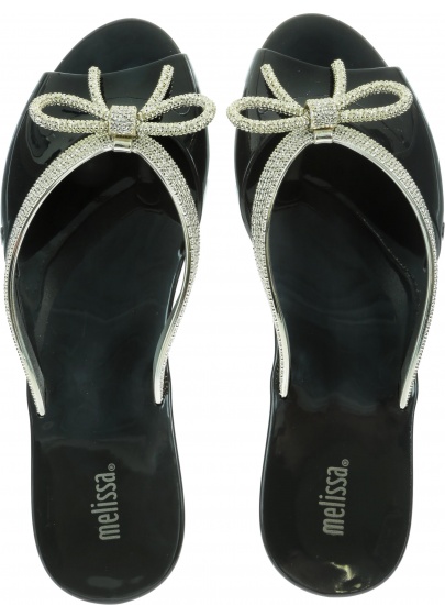 Czarne Klapki MELISSA Ela Chrome 32498 50919 - Japonki