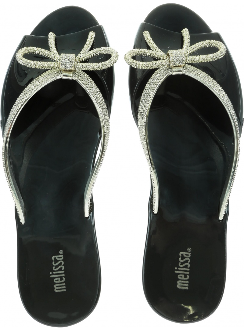 Czarne Klapki MELISSA Ela Chrome 32498 50919 - Japonki