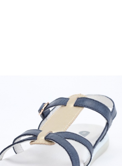 Granatowe Sandały BOBUX 833401 PIXIE SANDAL NAVY + MISTY GOLD