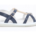 Granatowe Sandały BOBUX 833401 PIXIE SANDAL NAVY + MISTY GOLD