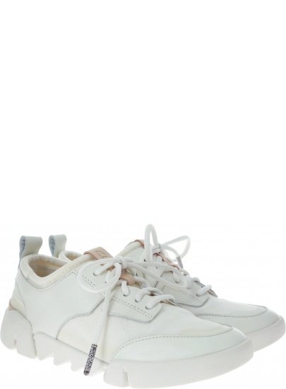 Ultralekkie półbuty CLARKS Tri Soul White Combi - Sportowe