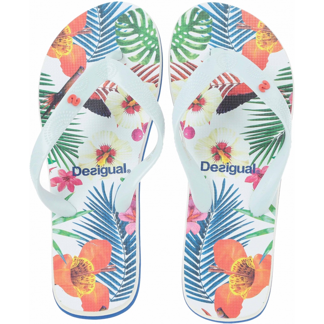 Japonki DESIGUAL TROPICAL WHITE - Japonki