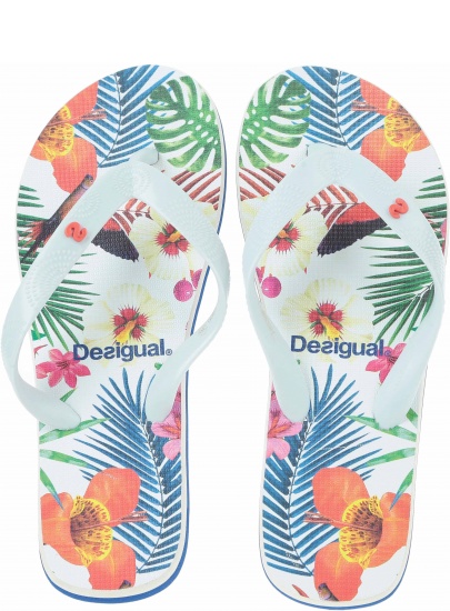 Japonki DESIGUAL TROPICAL WHITE - Japonki