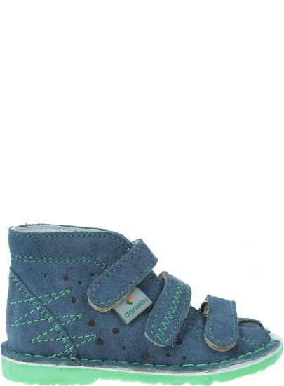 Obuwie Profilaktyczne DANIELKI Jeans Fluo Green - Domowe