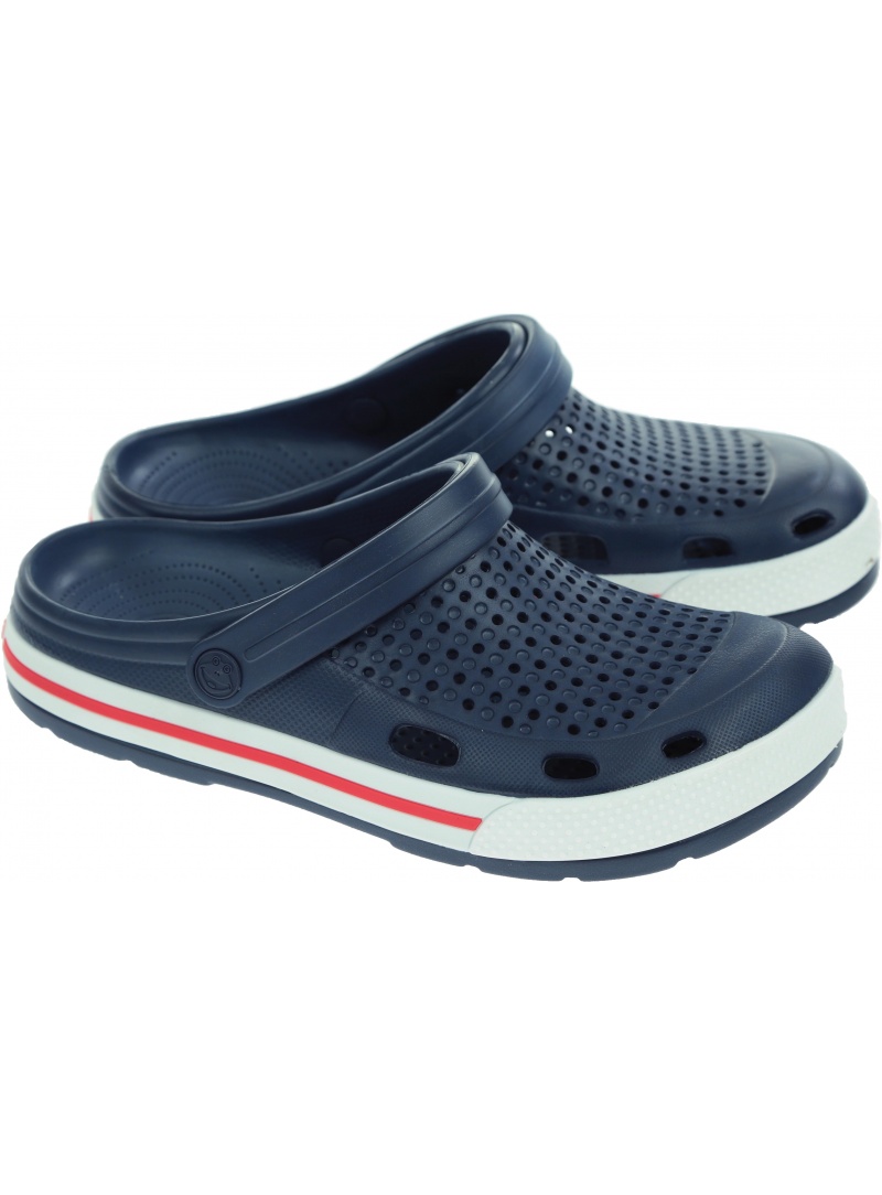Granatowe Klapki COQUI Lindo 6403 Navy/White - Klapki