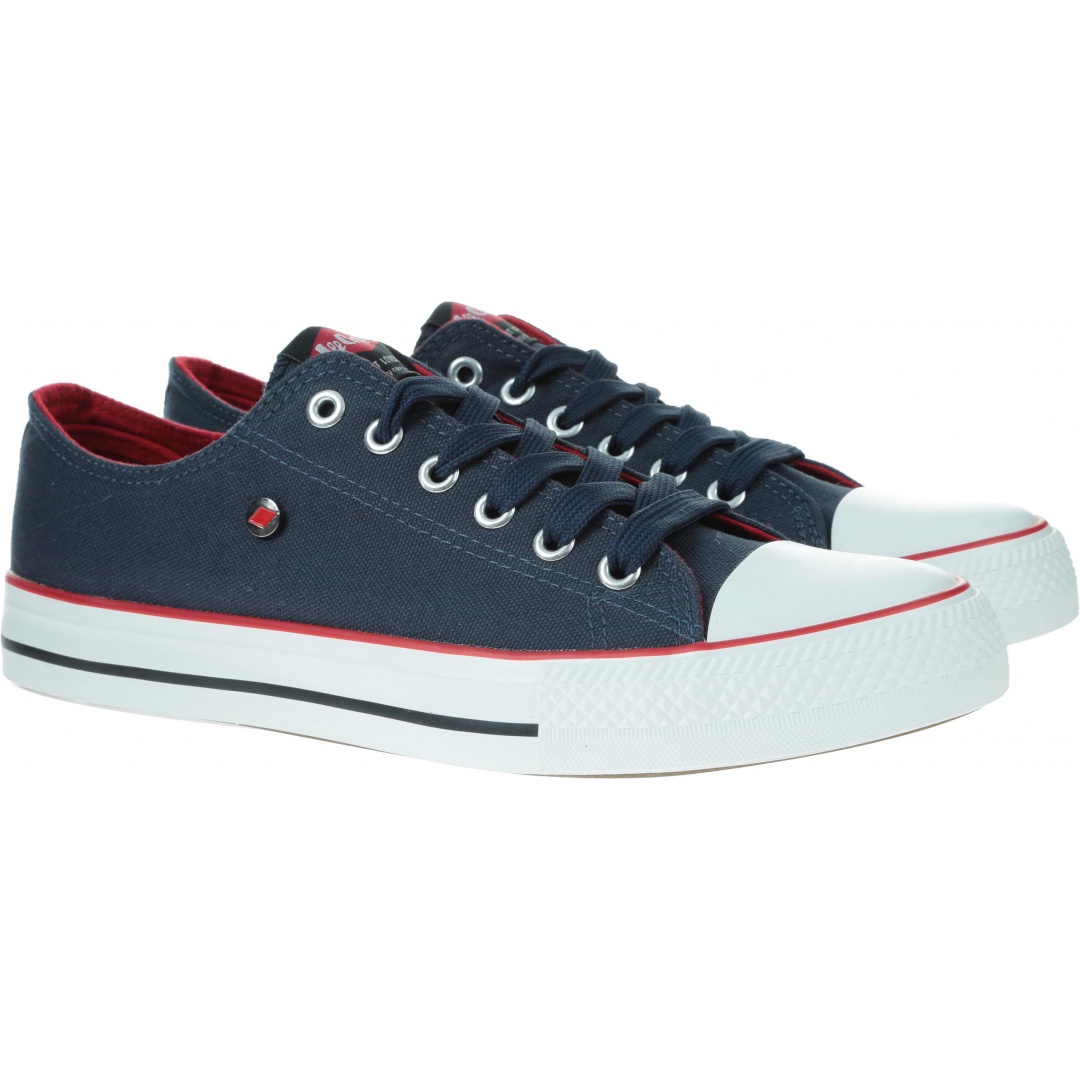 Granatowe Trampki LEE COOPER Low Cut 3-A - Trampki