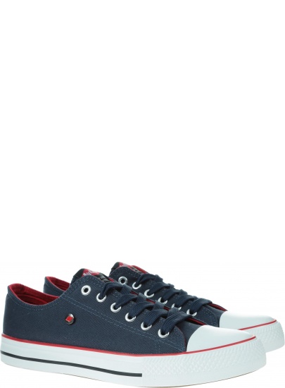 Granatowe Trampki LEE COOPER Low Cut 3-A - Trampki