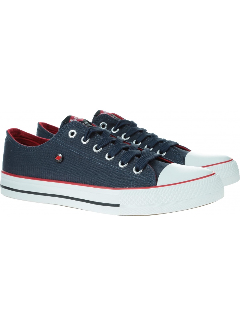 Granatowe Trampki LEE COOPER Low Cut 3-A - Trampki