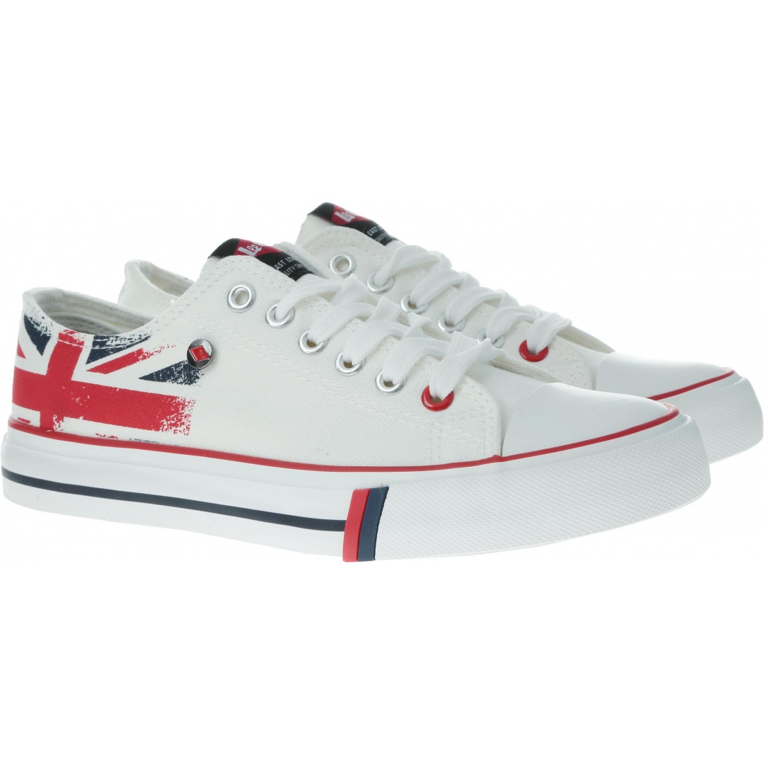 Białe damskie TRAMPKI Lee Cooper Low Cut 1 - Trampki