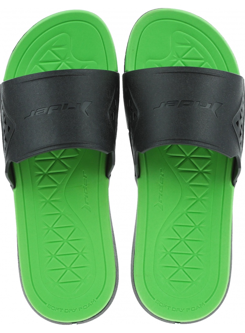 Klapki Rider 82496 21675 Infinity II Slide AD Black/Green -