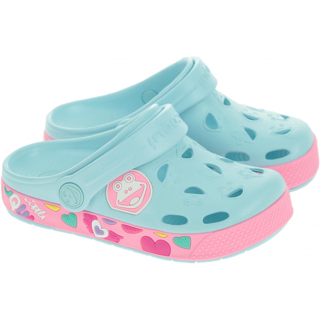 Lekkie Klapki COQUI Froggy 8802 Pastel Blue/Dk.Pink - Japonki