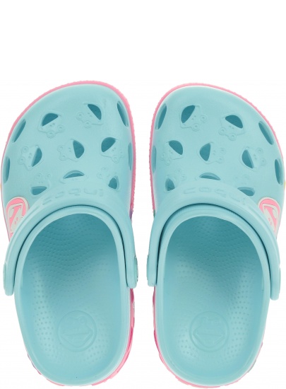 Lekkie Klapki COQUI Froggy 8802 Pastel Blue/Dk.Pink - Japonki