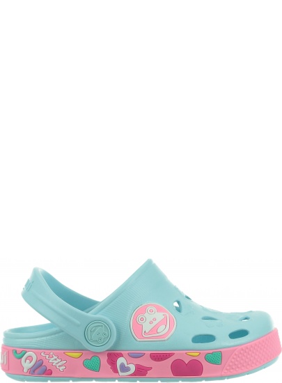 Lekkie Klapki COQUI Froggy 8802 Pastel Blue/Dk.Pink - Japonki