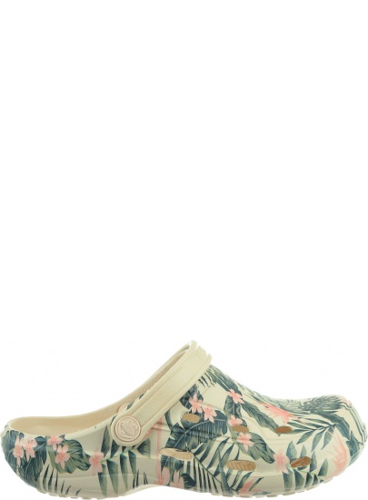 Lekkie Klapki COQUI Tina Printed 1353 Beige Tropical - Klapki