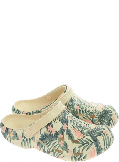 Lekkie Klapki COQUI Tina Printed 1353 Beige Tropical - Klapki