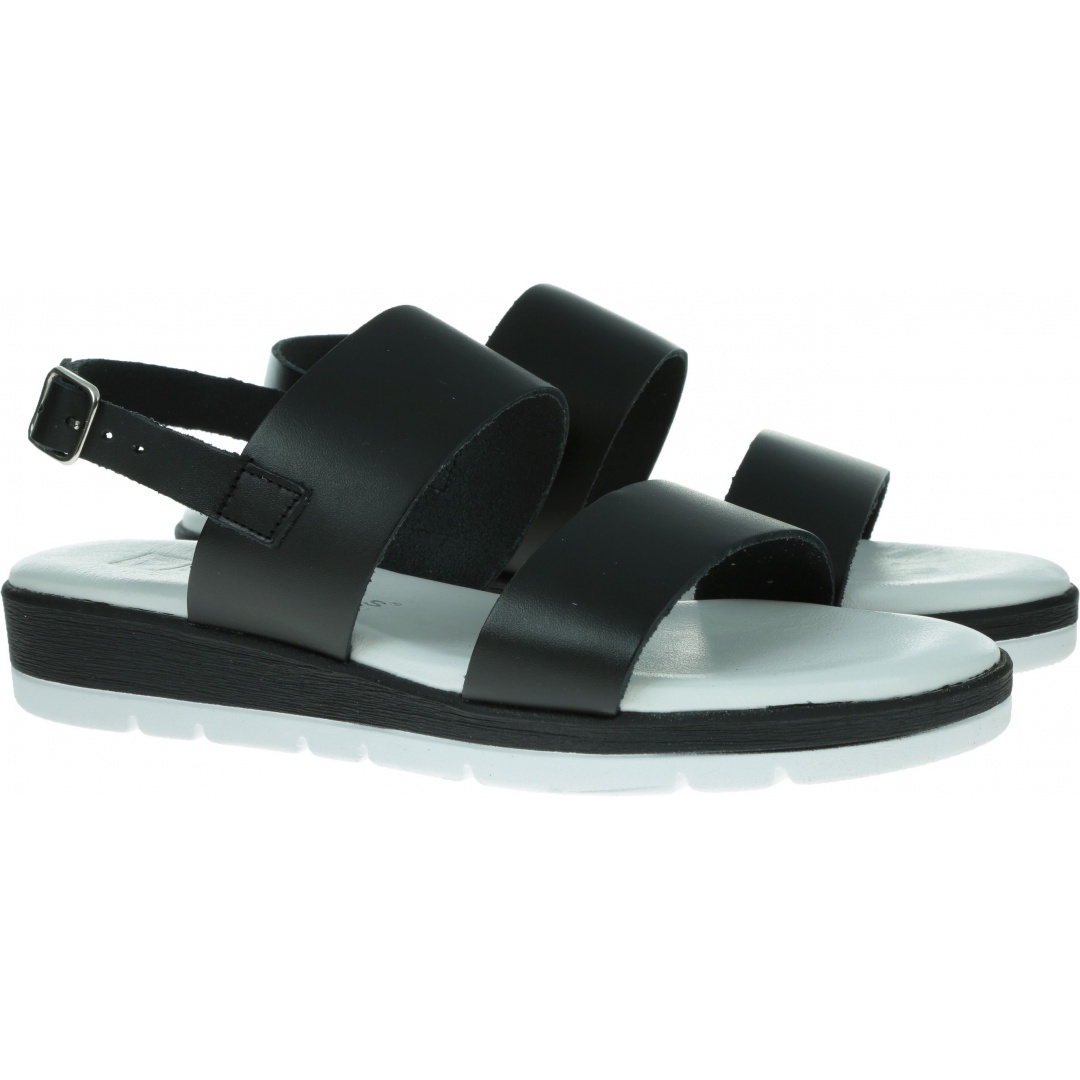 Czarne Sandały na klinie PITILLOS 5681 NEGRO - Sandały