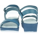 Niebieskie Sandały na koturnie PITILLOS 5690 AZUL - Sandały