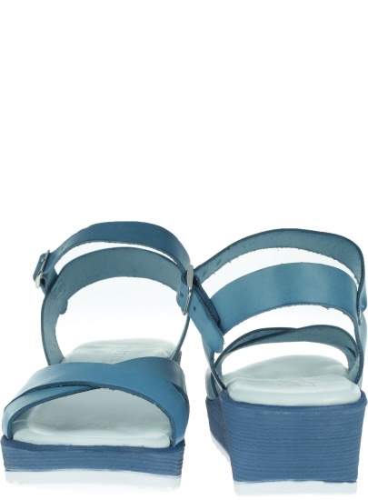 Niebieskie Sandały na koturnie PITILLOS 5690 AZUL - Sandały