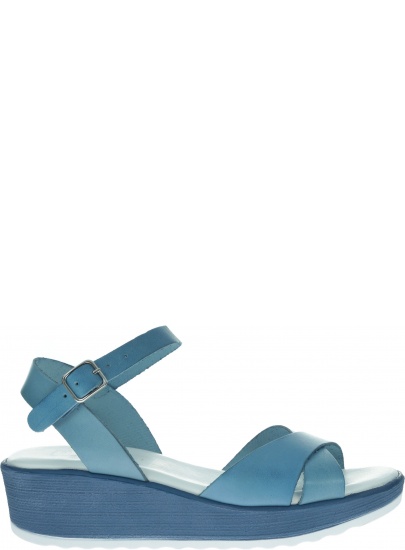 Niebieskie Sandały na koturnie PITILLOS 5690 AZUL - Sandały