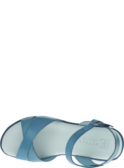 Niebieskie Sandały na koturnie PITILLOS 5690 AZUL - Sandały