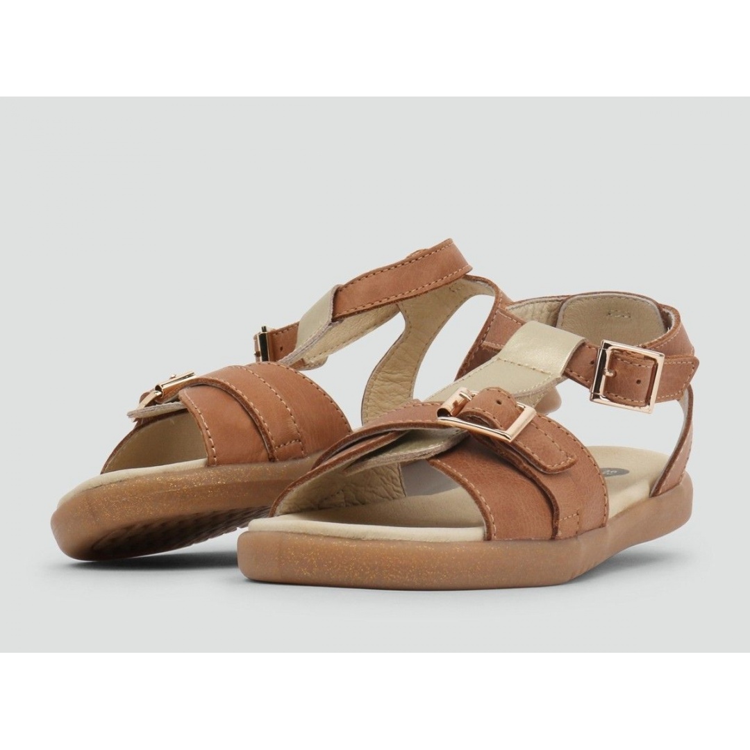 Sandały Bobux 835307 CLASSIC HERA SANDAL CARAMEL + MISTY GOLD -