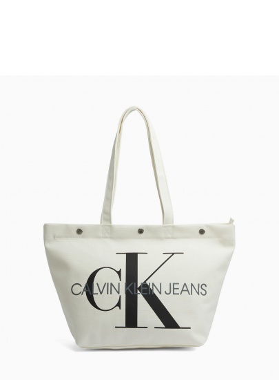 Biała Torba CALVIN KLEIN JEANS CANVAS K60K605310 102 - Na ramię