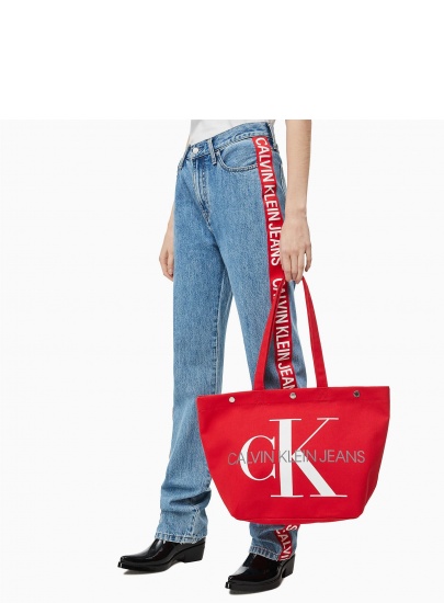 Czerwona Torba CALVIN KLEIN JEANS CANVAS K60K605310 631 - Na