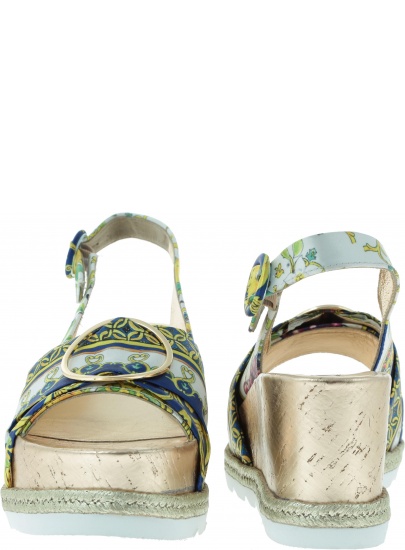 Kolorowe Sandały HOGL 7-10 3226 blue/multi - Koturny