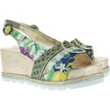 Kolorowe Sandały HOGL 7-10 3226 blue/multi - Koturny