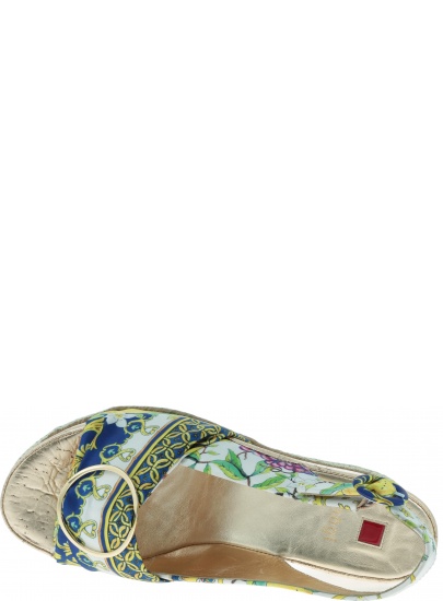 Kolorowe Sandały HOGL 7-10 3226 blue/multi - Koturny