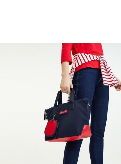 Granatowa torebka TOMMY HILFIGER Varsity AW0AW06123 901