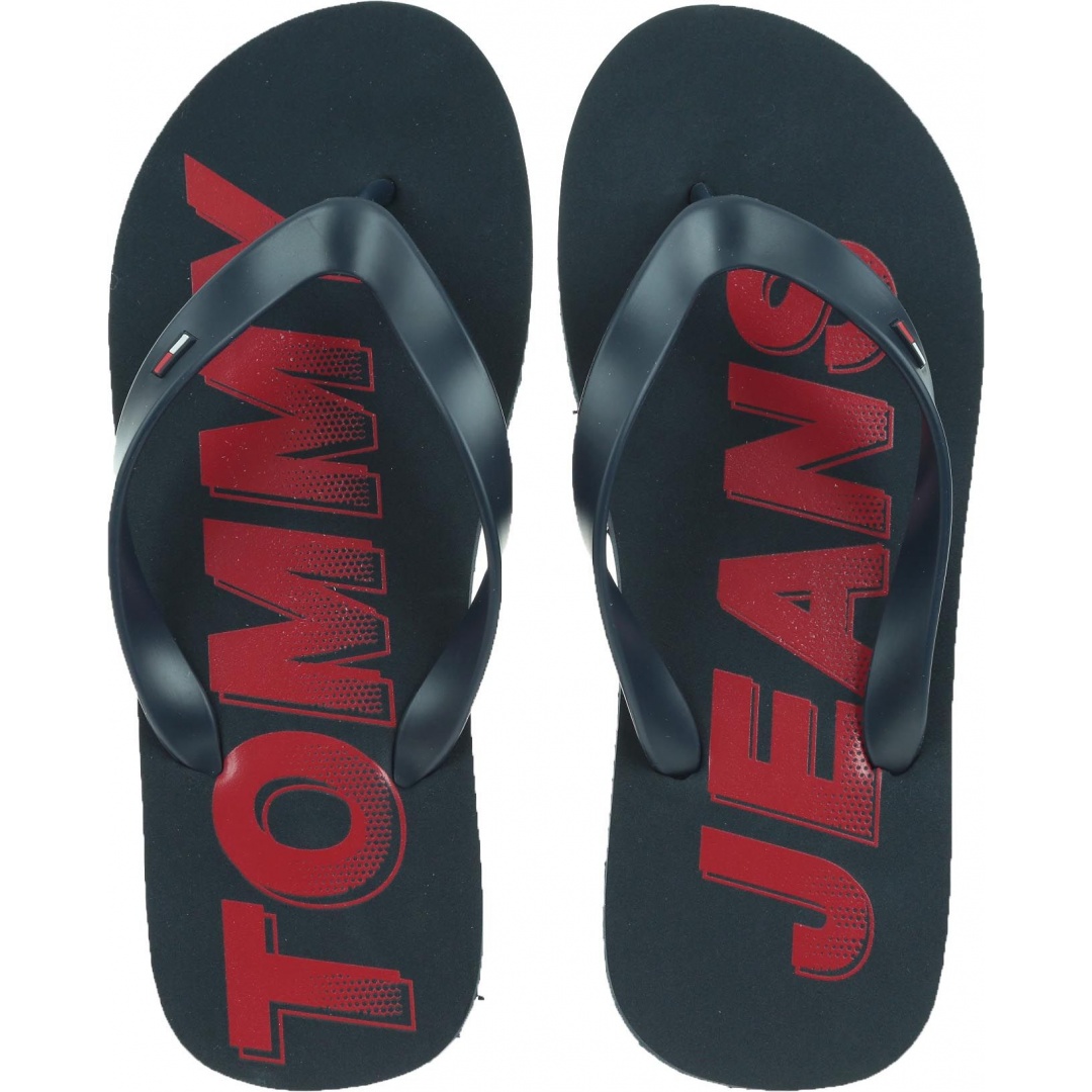 Japonki Tommy Hilfiger TOMMY JEANS RUBBER B Black Iris EM0EM00215 431