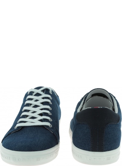 Denimowe Trampki Tommy Hilfiger ESSENTIAL LONG LACE MIDNIGHT FM0FM00473 403