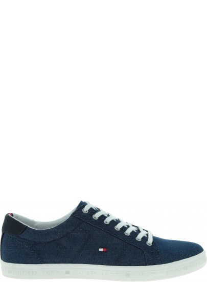 Denimowe Trampki Tommy Hilfiger ESSENTIAL LONG LACE MIDNIGHT FM0FM00473 403
