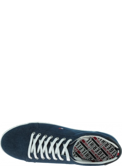 Denimowe Trampki Tommy Hilfiger ESSENTIAL LONG LACE MIDNIGHT FM0FM00473 403