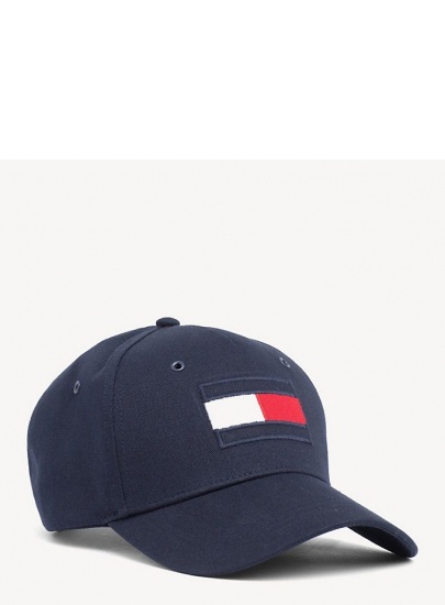 Granatowa Czapka z Daszkiem TOMMY HILFIGER Big Flag Cap AM0AM04508 413