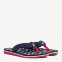Granatowe Japonki Tommy Hilfiger Flat Beach Sandal Embossed FW0FW03889 403