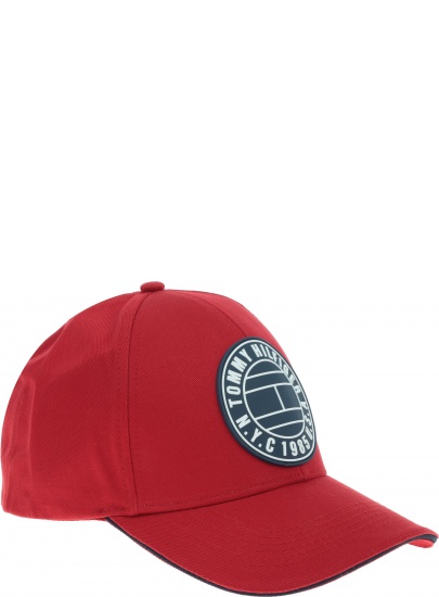 Czerwona Czapka TOMMY HILFIGER Round Patch Cap AM0AM04503 659