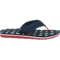 Granatowe Japonki Tommy Hilfiger Flat Beach Sandal Embossed FW0FW03889 403