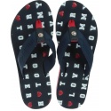 Granatowe Japonki Tommy Hilfiger Flat Beach Sandal Embossed FW0FW03889 403