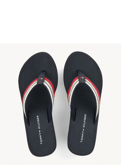 Japonki na koturnie Tommy Hilfiger Flag Wedge Beach Sandal FW0FW03866 020