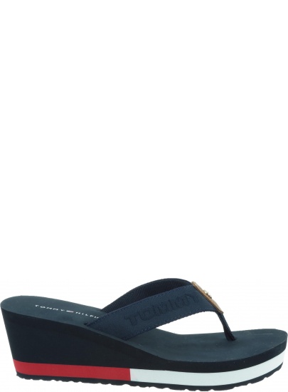 Japonki na koturnie Tommy Hilfiger Flag Wedge Beach Sandal FW0FW03863 020