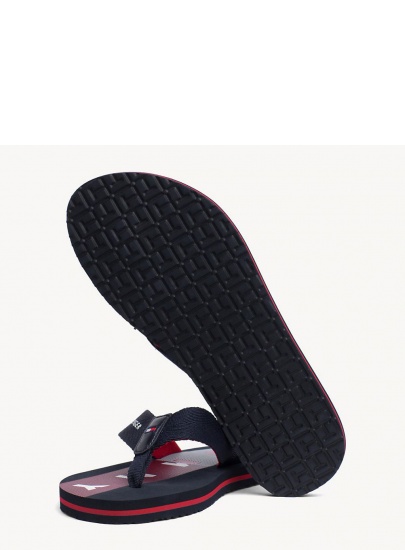 Granatowe Japonki Tommy Hilfiger Flat Beach Sandal Flag Print FW0FW03885