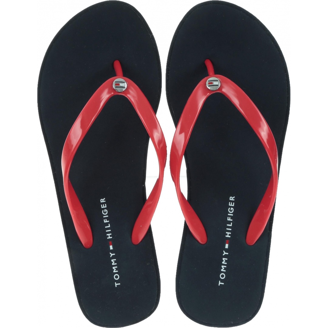 Japonki na koturnie Tommy Hilfiger Wedge Beach Sandal FW0FW04057 611