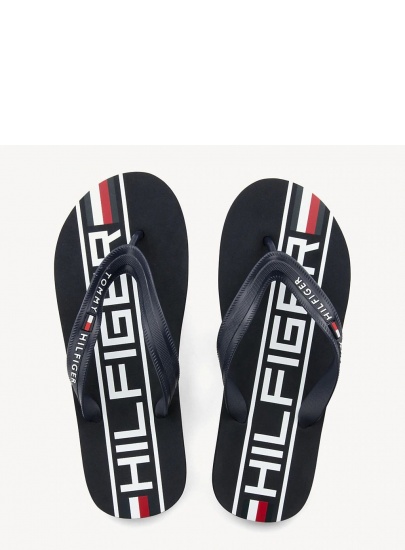 Granatowe Japonki TOMMY HILFIGER Heritage Print Beach FM0FM02232 403