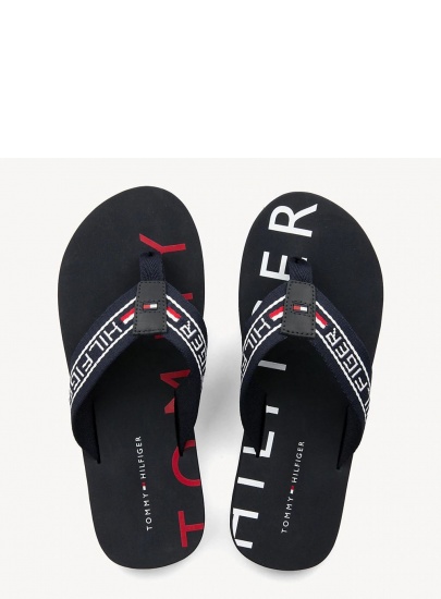 Granatowe Japonki TOMMY HILFIGER Seasonal Stripe Beach FM0FM02075 403