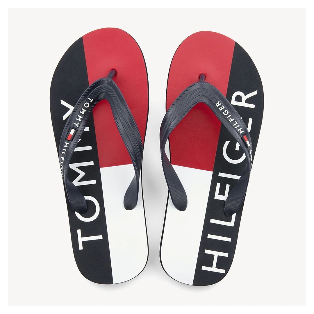 Japonki TOMMY HILFIGER Print Beach Midnight FM0FM02074 403